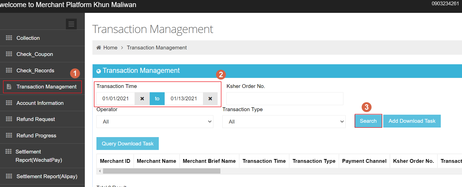 how to check transaction01